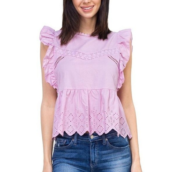⚡️Sale⚡️Sleeveless Ruffle Trim Top - Picture 2 of 4